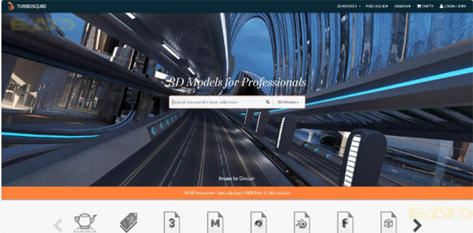صفحه اول سایت TurboSquid